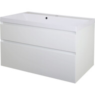 Тумба подвесная с раковиной Azario Velluto 100 см CS00088604, белый матотвый фото 