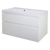 Тумба подвесная с раковиной Azario Velluto 100 см CS00088604, белый матотвый фото 