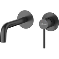Смеситель для раковины настенный Cezares RELAX-BLI2-1-NOP-W0 (со скрытой частью) чёрный матовый, Цвет производителя: чёрный матовый фото 