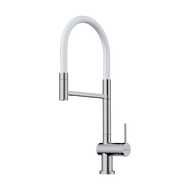 Смеситель для кухни Omoikiri Kanto-2 Plus-SB BN-WH 4994450, нержавеющая сталь/белый фото 