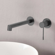 Смеситель для раковины настенный Vincea Desire VBFW-1D1GM, вороненая сталь (со скрытой частью) фото 