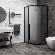 Душевое ограждение CeruttiSpa 90х90 см C3ABD, чёрный/матовое фото 