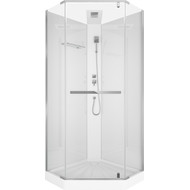 Душевая кабина CeruttiSpa 90х90 см Chika 901T, хром/прозрачное фото 