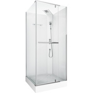 Душевая кабина CeruttiSpa 90х90 см MiMi90T, хром/прозрачное фото 