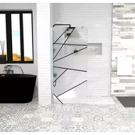 Душевая перегородка CeruttiSpa PICK T90 90х190 см (стекло 8 мм), хром/матовое фото 