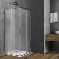 Душевое ограждение Vincea Soft 90x90 см VSS-3SO900CLGM, вороненая сталь/прозрачное фото 