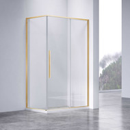 Душевое ограждение Vincea Slim-N 140x90 см VSR-4SN9014CLG, брашированное золото/прозрачное фото 