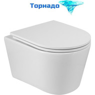 Унитаз подвесной безободковый Cezares Liner-Tor CZR-38083-49-TH-TOR/SC с крышкой микролифт (система смыва Торнадо) фото 