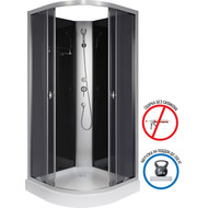Душевая кабина Niagara Eco 90x90 см E90/13/TN/BK, хром матовый/тонированное (безсиликоновая сборка) фото 