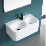 Раковина подвесная двойная CeramaLux 75 см A1006 фото 