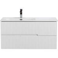 Тумба подвесная с раковиной Cezares DUET-N-1000-2C-SO-BL-L 100 см (раковина CZR-8095-100-L) bianco lucido фото 