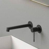 Смеситель для раковины настенный Vincea Desire VBFW-1D1MB, чёрный (со скрытой частью) фото 