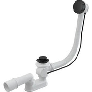 Слив-перелив полуавтомат для ванны Aquatek 60 см ST-0000134, чёрный матовый фото 