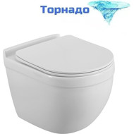Унитаз подвесной безободковый BelBagno Senso-Tor BB017CH-TOR/SC (система смыва торнадо) с крышкой микролифт фото 
