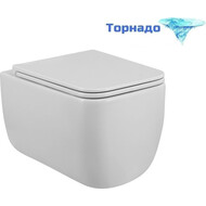 Унитаз подвесной безободковый BelBagno BB076CH-TOR/SC (система смыва торнадо) с крышкой микролифт фото 