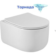 Унитаз подвесной безободковый BelBagno Soft-Tor BB084CH-TOR/SC (система смыва торнадо) с крышкой микролифт фото 