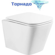 Унитаз подвесной безободковый BelBagno Ardente-Tor BB520CH-TOR/SC (система смыва торнадо) с крышкой микролифт фото 