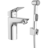 Смеситель для раковины BelBagno DUE-LVM/HGN-CRM-W0 с гигиеническим душем фото 