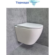 Унитаз подвесной CeramaLux Rimless TR2196 с крышкой микролифт (Система смыва торнадо) фото 