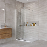 Душевая перегородка BelBagno 80 см KRAFT-L-1-80-C-Cr, хром/прозрачное фото 
