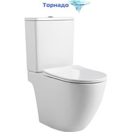 Унитаз-компакт безободковый Aquatek Европа AQ2903T-00 с тонкой крышкой микролифт (система смыва Торнадо) фото 