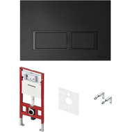 Инсталляция для подвесного унитаза TECEspring S401204 (кнопка чёрная матовая) фото 