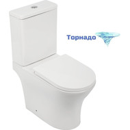 Унитаз-компакт безободковый AN Link с крышкой микролифт (система смыва Торнадо) фото 