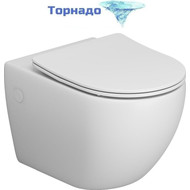 Унитаз подвесной безободковый Grossman GR-4411MSQ с крышкой микролифт, белый матовый (Система смыва торнадо), Цвет производителя: белый матовый фото 