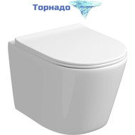 Унитаз подвесной безободковый Grossman GR-4477SQ с крышкой микролифт (Система смыва торнадо) фото 