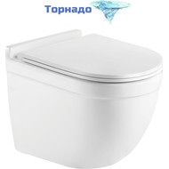 Унитаз подвесной безободковый Grossman GR-4483SQ с крышкой микролифт, белый глянцевый (Система смыва торнадо), Цвет производителя: белый глянцевый фото 