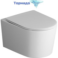 Унитаз подвесной безободковый Grossman GR-4499MSQ с крышкой микролифт, белый матовый (Система смыва торнадо), Цвет производителя: белый матовый фото 