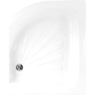 Поддон стальной Loranto, полукруглый 90х90х15 толщина стали 0,9 мм, отверстие для слива 5 см, белый (LG900C) фото 