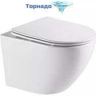 Унитаз подвесной безободковый Azario Grado AZ-0046-UQ3 с крышкой микролифт (Система смыва торнадо), Цвет производителя: белый фото 