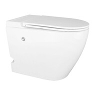 Унитаз приставной импульсный Azario AZ102 с тонкой крышкой микролифт фото 