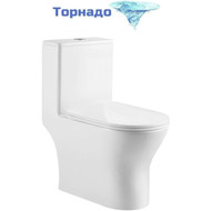 Унитаз-моноблок безободковый Aquatek Гелиос AQ2816T-00 с тонкой крышкой микролифт фото 