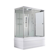 Гидробокс Avacan 160x85 см V5016LED, хром/прозрачное (безсиликоновая сборка) фото 