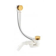 Слив-перелив полуавтоматический для ванны Grocenberg GB240GL, золотой брашированный фото 