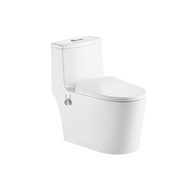 Унитаз-моноблок безободковый с функцией биде EvaGold EG050014 с тонкой крышкой микролифт фото 