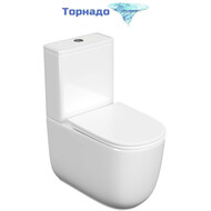 Унитаз-компакт безободковый Aquatek Optima Plus AQ4452-00 с тонкой крышкой микролифт (система смыва Торнадо) фото 