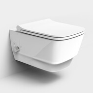 Унитаз-биде подвесной безободковый Boheme Bello 971-2-W, белый глянцевый фото 