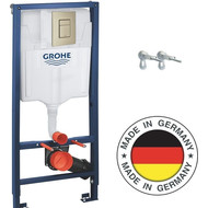 Инсталляция для подвесного унитаза Grohe Rapid SL 38772001 с кнопкой смыва никель матовый 38732EN0, Цвет производителя: никель матовый фото 