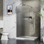 Душевая перегородка Azario Walk-in 120 см AZ-251-120-MGR-CRF (стекло 8 мм) графит матовый/рифленое фото 