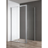 Душевое ограждение Cezares Variante AH-1 90-100х80 см, хром/прозрачное фото 