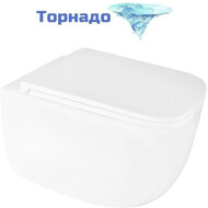 Унитаз подвесной безободковый Azario FOTE AZ-116-UQ3 с тонкой крышкой микролифт (Система смыва торнадо) фото 