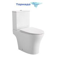 Унитаз-компакт безободковый Azario Reina AZ-2785T с тонким быстросъемным сиденьем микролифт (система смыва Торнадо) фото 