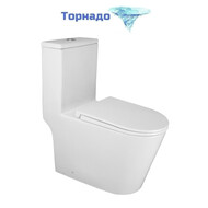 Унитаз-моноблок безободковый Azario Scala AZ-8101 с тонкой крышкой микролифт (система смыва торнадо) фото 