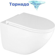 Унитаз подвесной безободковый Azario Trevi AZ-0093UQ3 с тонкой крышкой микролифт (Система смыва торнадо) фото 