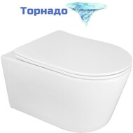 Унитаз подвесной безободковый Azario Ollin AZ-0513R с крышкой микролифт (Система смыва торнадо) фото 