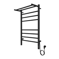 Полотенцесушитель электрический Terminus Аврора с полкой П8 500x800 мм 4670078556974, чёрный матовый фото 