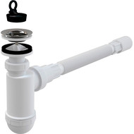 Сифон для умывальника Alcaplast DN40 с решеткой из нержавеющей стали фото 